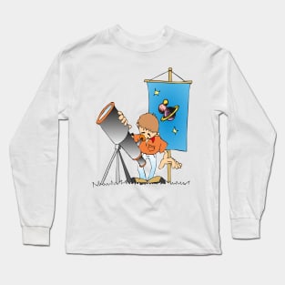 Boy with binoculars Long Sleeve T-Shirt